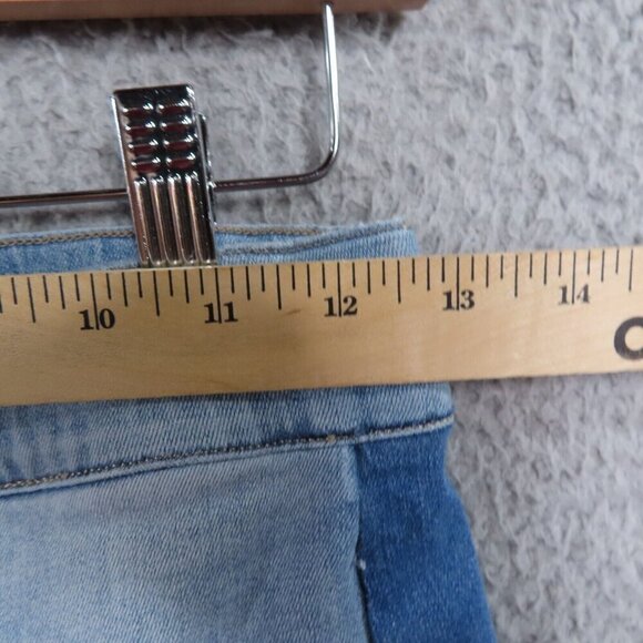 Spanx Skinny Jeans Small Pull On Tonal Tuxedo Side Stripe Distressed Raw Hem - Picture 6 of 12